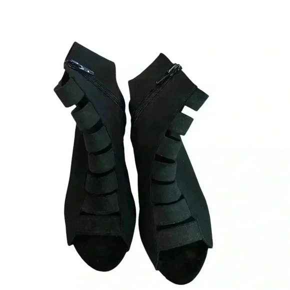 Onex Shoes Black High Heel Wedge Size 6 - Picture 4 of 5